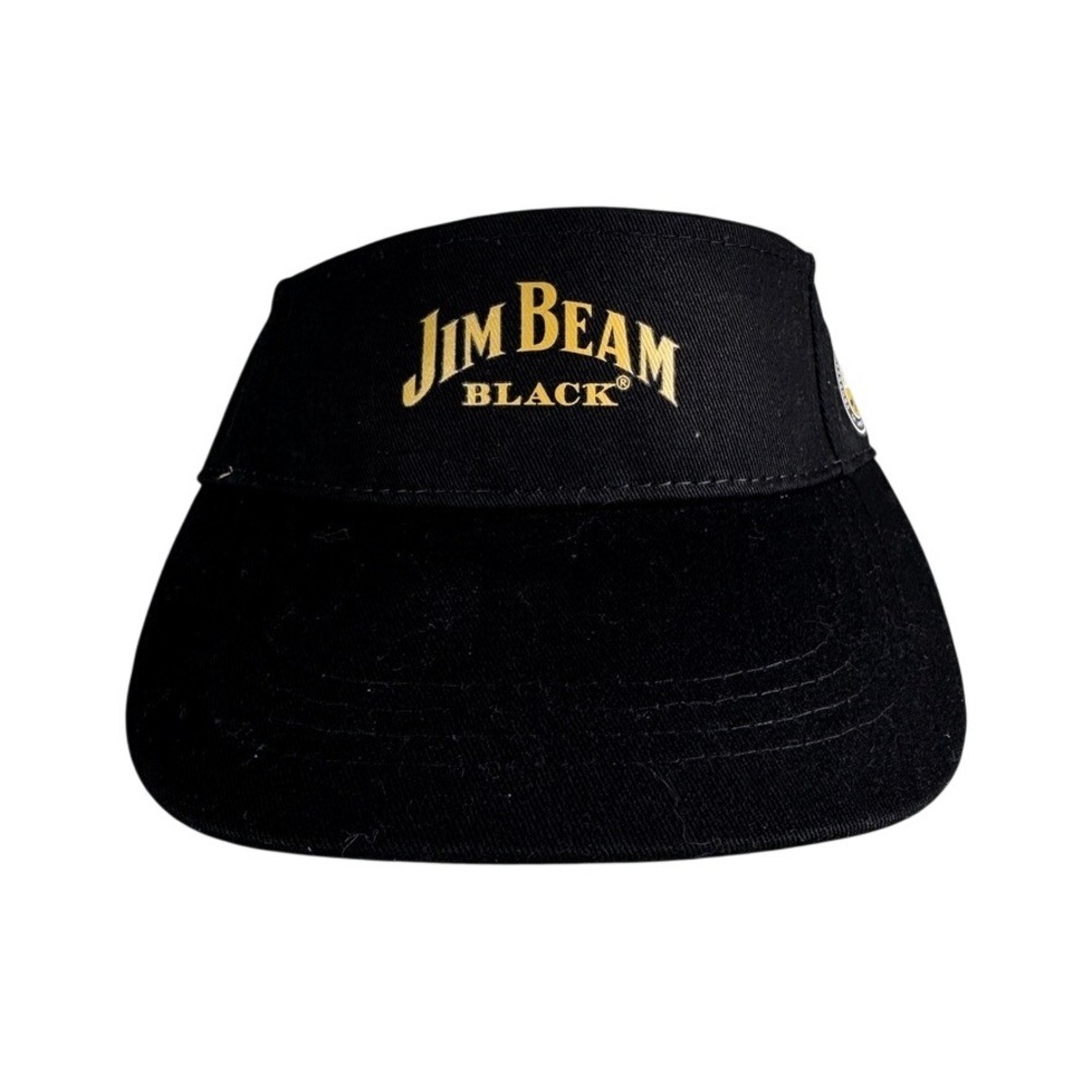 Jim Beam Black Bourbon Whiskey PGA Golf Visor Hat Black Adjustable Strapback